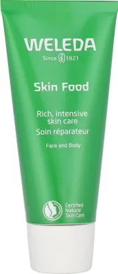 Produktbild von Weleda Skin Food, Creme, Unisex, Nährend, Weichmachend, trockene Haut, Raue Haut, 75 ml, Mandelöl, Kamille, Glyzerin, Sonnenblumenöl, Rosmarin, Marigold, Viola tricolor extract