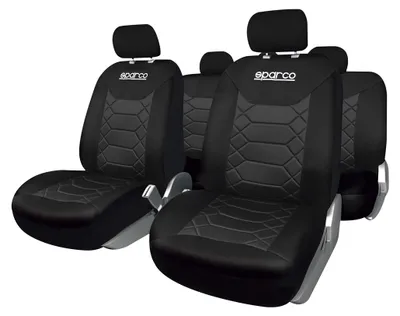Obrázek produktu pro SPARCO BK Sada potahů na sedadla – přední a zadní, univerzální, PVC/polyester, černá