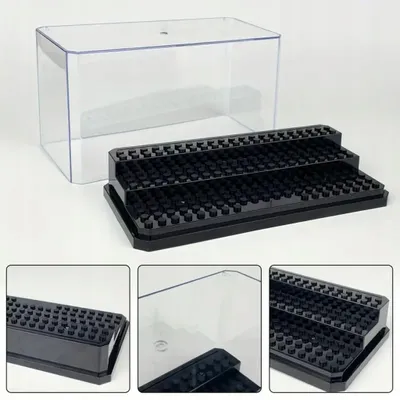 Produktbild von Black acrylic display case for LEGO minifigures