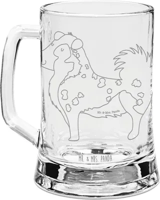 Produktbild von Mr. & Mrs. Panda Humpen Hund Australien Shepherd - Transparent - Geschenk, Krug, Spruch, Sprüche, Gravur Bierkrug, Mit, Seidel, Glas