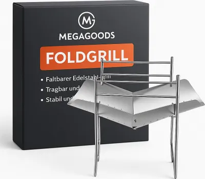 Produktbild von Faltbarer Edelstahl Camping Grill Edelstahl tragbar Outdoor Garten BBQ DE.