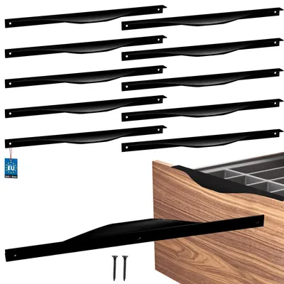 Produktbild von KOTARBAU® 6er Set Schrankgriffe Möbelgriffe 436 / 416 mm Matt Schwarz ZnAl Griffe für Küchenschränke Griffe Schubladengriff Türgriff Schrank Kantengriff
