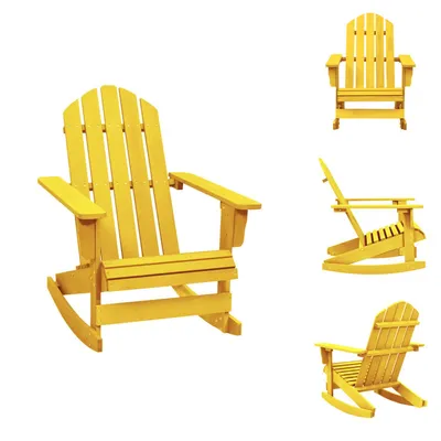 Image de vidaXL Chaise à bascule Adirondack en bois massif de sapin jaune - Chaises de jardin