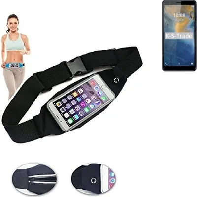 Produktbild von K-S-Trade Jogging-Armband kompatibel mit ZTE Blade A31 Gürteltasche Umhängetasche Bauchtasche schwarz Sport Running Jogging Fitness Laufen Exercise