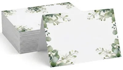 Productafbeelding van Tafelkaarten - 100 stuks - Plaatskaarten voor naamlabels - 100 x 90 mm - Groen