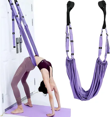 Produktbild von Yogagurt, Stretchband 1 Stücke, Polyester-Baumwolle, verstellbar, lila, für Yoga