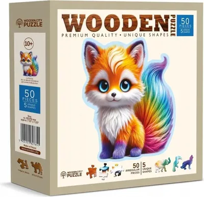 Image de Puzzle en bois Renard mignon 50 pièces