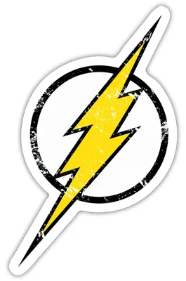 Produktbild von Spreadshirt DC Comics Justice League The Flash Logo Used Sticker Aufkleber, 10 x 10 cm, Mattweiß