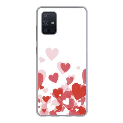 Produktbild von MuchoWow® Handyhülle Schutzhülle Hülle für Samsung Galaxy A51 Eine Illustration eines Regens der Herzen Silikon Softcase Handy Hülle - Schutzabdeckung