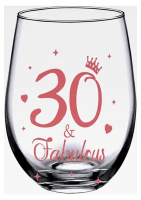 Produktbild von Geschenke zum 30. Geburtstag, Weingläser für Männer und Frauen, 17 Unzen Stiellos