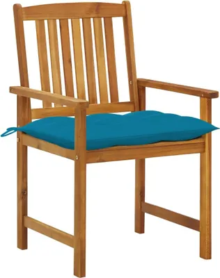 Imagen del producto de vidaXL: Juego de 8 sillas de jardín con cojines, fabricadas en madera de acacia maciza