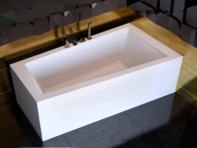 Image de Baignoire asymétrique - 150 x 85 cm - Droite - sans Habillage - avec Pieds - Vidage Chrome - INTIMA