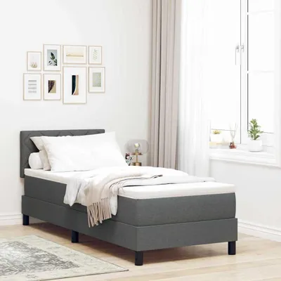 Produktbild von vidaXL Boxspringbett mit Kopfteil Dunkelgrau 80 x 200 cm Stoff