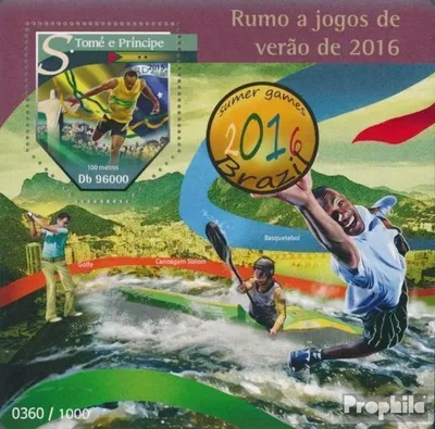 Produktbild von Briefmarken Sao Tome e Principe 2015 Mi Block 1151 (kompl. Ausgabe) postfrisch Sommerspiele Brasilien 2016