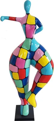 Image de Casa Padrino Sculpture de décoration design Femme faisant du sport Multicolore H. 132 cm - Figurine de décoration - Sculpture de décoration de jardin - Figurine de jardin de luxe