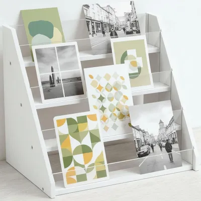 Image de Omgoods - Présentoir à cartes de vœux en bambou, 4 niveaux
