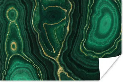 Produktbild von MuchoWow® Poster Gold - Grün - Achatstein - Geode - Marmor 120x80 cm - Bilder
