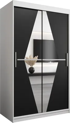 Produktbild von Kleiderschrank, Schiebetürenschrank Schlafzimmer, Schrank mit Spiegel BOLIWIA 120 cm