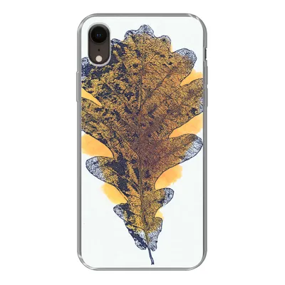 Produktbild von MuchoWow® Handyhülle Schutzhülle Hülle für iPhone XR Aquarell - Orange - Eichenblatt Silikon Softcase Handy Hülle - Schutzdeckel
