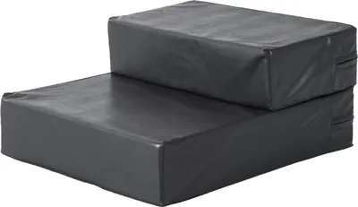 Produktbild von Haustiertreppe / Tierunterlage – 2 Stufen, klappbar, für Hunde und Katzen, Maße: L 45 × B 39 × H 20 cm, Farbe: Schwarz.