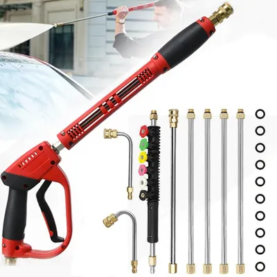 Image de Pistolet pour nettoyeur haute pression, avec 5 buses et 9 rallonges