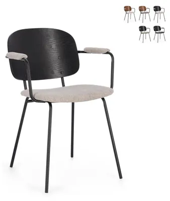 Immagine prodotto di Set di 2 sedie con braccioli Sienna  Nero