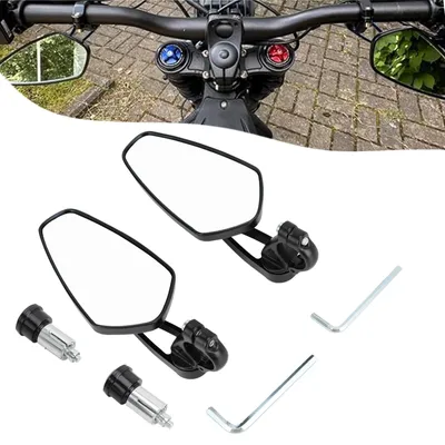 Image de Rétroviseurs universels pour moto, en aluminium et en verre (1 paire)