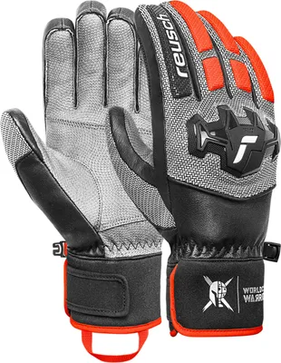 Produktbild von Reusch Fingerhandschuhe Reusch Worldcup Warrior Team in winddichter und extra atmungsaktiver Qualität 7588 blck/silver/fluo red 10