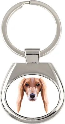 Imagen del producto de Saluki, Galgo persa, Perro real de Egipto, Gazelle Hound llavero geométrico Art-Dog