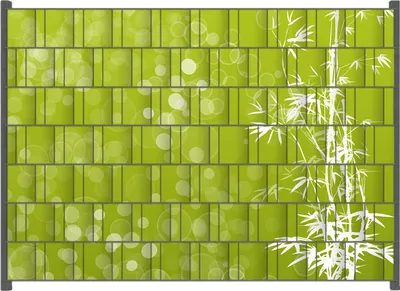 Produktbild von Wallario Zaunsichtschutz mit Motiv Bambusmuster grün-weiß für Ein- und Doppelstabmatten Zäune in der Größe 200 x 140 cm