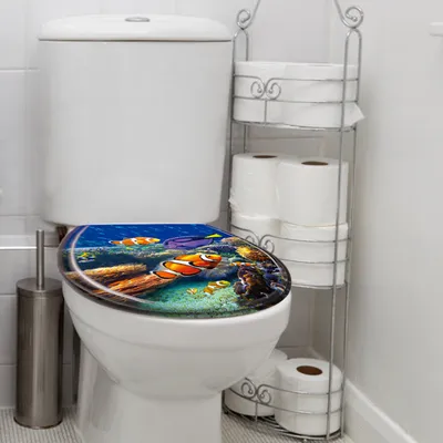 Obrázek produktu pro UISEBRT WC víko s měkkým zavíráním WC sedátko WC sedátko s měkkým zavíráním - sladkovodní okrasné rybky