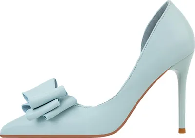 Produktbild von Damen High Heels mit 10,5 cm Absatz – Spitze Zehe, elegante Schleife, Stiletto-Pumps für Hochzeit, Party, Business & Abendoutfits Slip-On, rutschfeste Sohle, bequem für Damen,Blau,39 EU