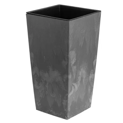 Obrázek produktu pro Květináč Imitace Beton šedá 14 x 14 x 26,5 cm s Vložkou plantážník plast