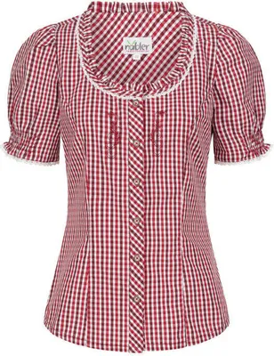 Produktbild von Trachtenbluse Kurzarm Natascha in Rot von Nübler Größe 38