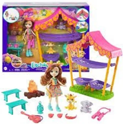 Zdjęcie produktu dla Enchantimals zestaw piżamowy na przyjęcie na sawannie z lalką żyrafą Griseldą