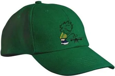 Produktbild von Baseballcap mit Textildruck - Pinkelmännchen gegen Drohnen - 52035 dunkelgrün