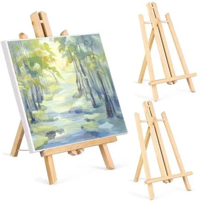 Productafbeelding van Set van 3 Houten Staffeleien, 30 cm Hoog