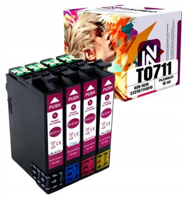 Produktbild von Inkdigo Tintenset T0711-T0714 für Epson Stylus D120, D78, D92, DX4000 – CMYK, 64 ml,