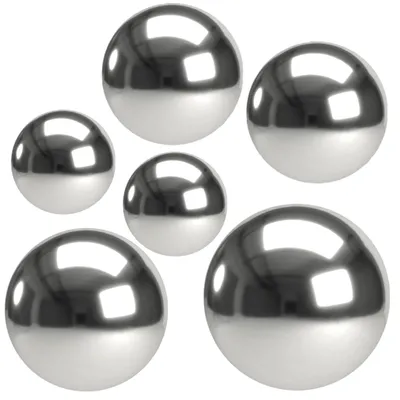 Productafbeelding van Spiegelballen 6-delige Set - RVS - Decoratieve Ballen - Spiegelgepolijst - Reflecterend - Voor Huis en Tuin
