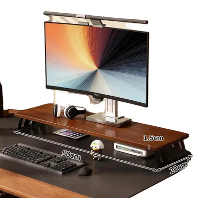 Productafbeelding van Monitorstandaard, ergonomisch ontwerp, robuuste constructie, 50 cm - walnootkleur