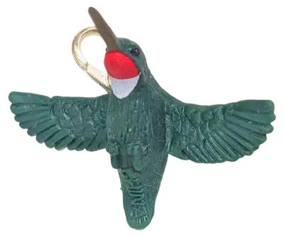 Produktbild von Kolibri Vogel Charm Miniblings Zipper Pull Anhänger Bettelanhänger grün Gummi
