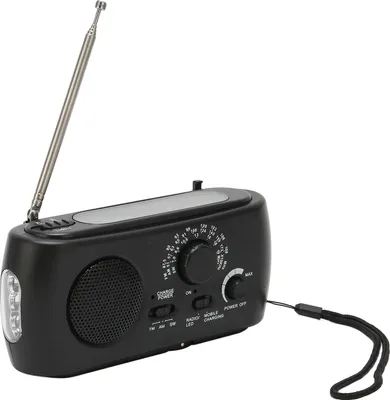 Zdjęcie produktu dla Radio ładowane energią słoneczną Radio awaryjne na korbkę Wielozakresowe AM FM SW ze światłem LED do biwakowania na zewnątrz
