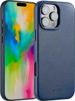 Obrázok produktu pre Accezz MagSafe kožený zadný kryt pre Apple iPhone 16 Pro Max - Nightfall Blue