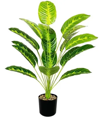 Image de Grande plante artificielle en pot, arbre artificiel, grande plante à feuilles, fleurs en soie, plantes artificielles, plante verte d'extérieur, plante en soie d'intérieur, fleur artificielle, décoration de bureau (fleur d'oiseau de paradis de 80 cm)