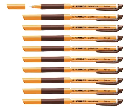 Produktbild von STABILO Tintenroller -  pointVisco - 10er Pack - braun
