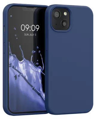 Produktbild von kwmobile Handyhülle für iPhone 13 Hülle, für iPhone 13 Case - Hülle Silikon - kabelloses Laden - Marineblau