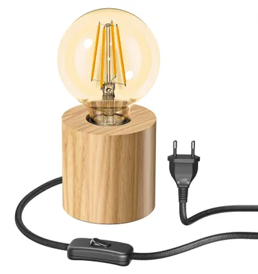 Tischlampe HITO, Holz, rund, LED, 818 lm, dimmbar