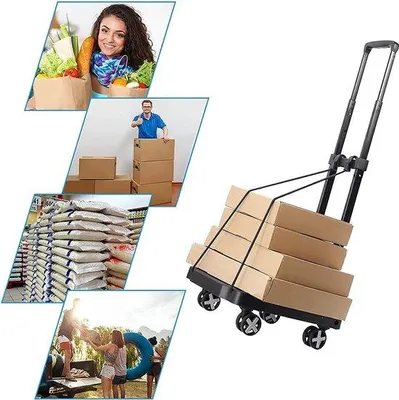 Produktbild von Famanu Transportwagen Multifunktional - 50 kg Tragfähigkeit, Schwarz