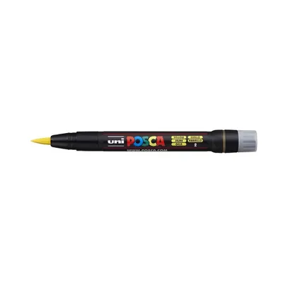 Zdjęcie produktu dla POSCA PCF-350, Żółty, Czarny, Żółty, 1 kol., Atrament na bazie wody, Końcówka pędzlowa, Okrągły