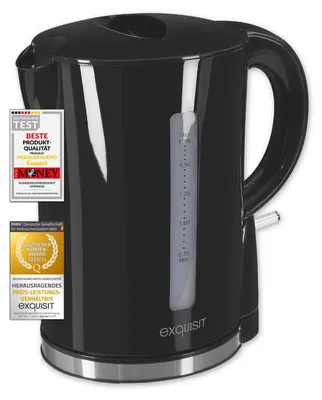 Produktbild von Exquisit Wasserkocher WK 3102 swi | 2200 Watt | 1,7 Liter Volumen | Wasserstandsanzeige | Überhitzungsschutz | Trockenlaufschutz